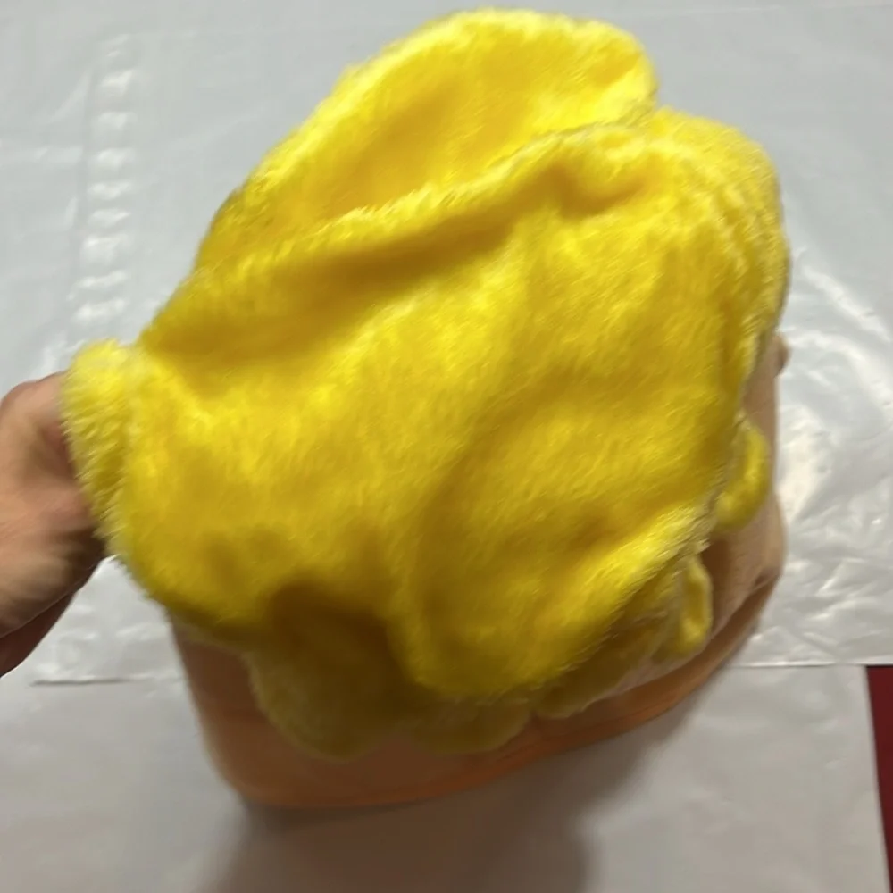 Barney Rubble FACE MASK FLINSTONES Adult size polyester plush COSTUME 1992 vtg
